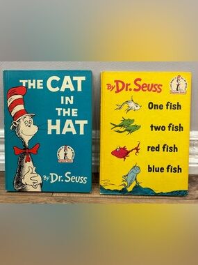 Lot of 1st Editions Dr. Seuss One Fish Two Fish Red Fish Blue Fish & Cat In Hat